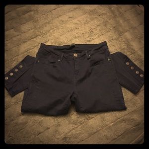 Dark Blue pants with ankle snaps